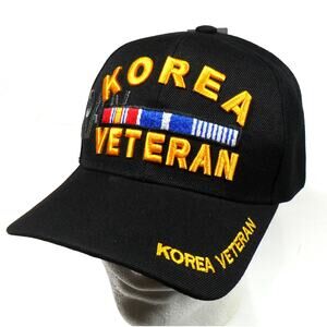 NWT Korea Veteran Black Adjustable Ball Cap Hat